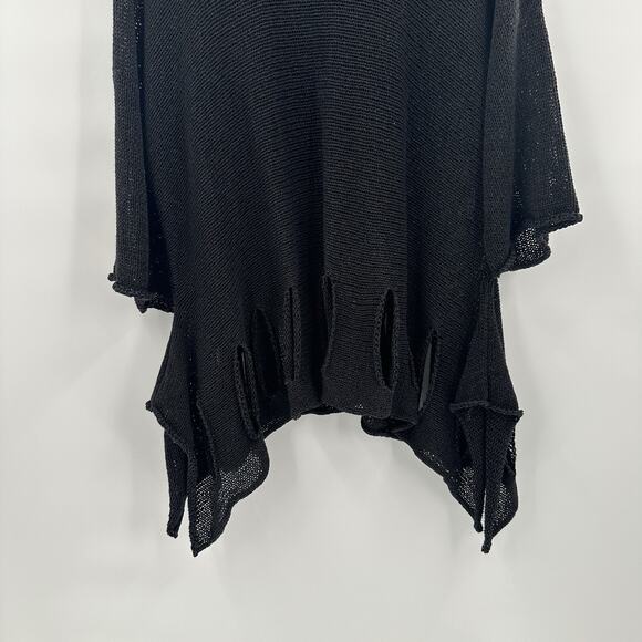 Joseph Ribkoff Sweater Womens XL Knit Black Relaxed Slinky Artsy Heavy Cut Out - Picture 3 of 10